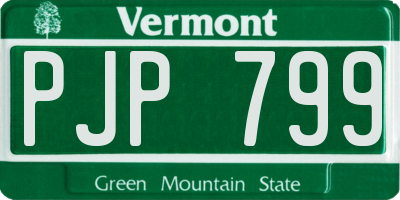 VT license plate PJP799