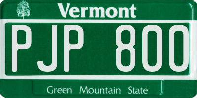 VT license plate PJP800