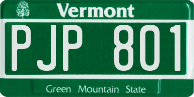 VT license plate PJP801