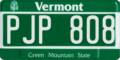 VT license plate PJP808