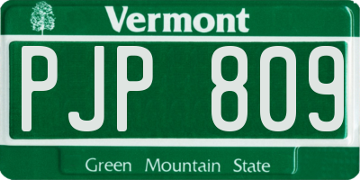 VT license plate PJP809
