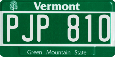 VT license plate PJP810