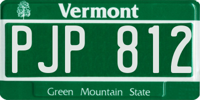 VT license plate PJP812
