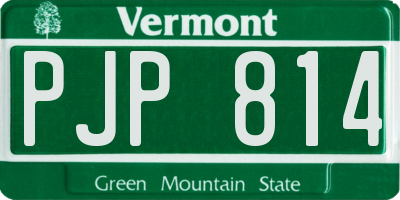 VT license plate PJP814