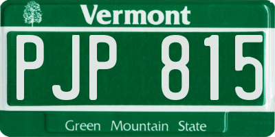 VT license plate PJP815