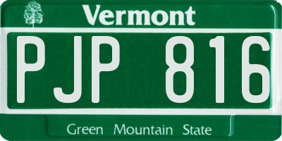 VT license plate PJP816