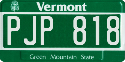 VT license plate PJP818