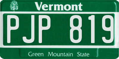VT license plate PJP819