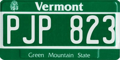 VT license plate PJP823