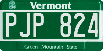 VT license plate PJP824