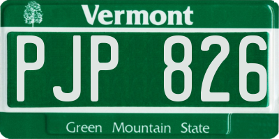 VT license plate PJP826