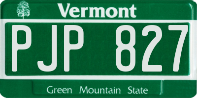 VT license plate PJP827
