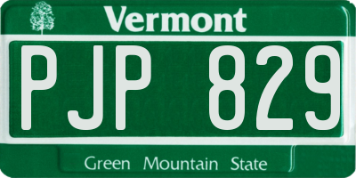VT license plate PJP829