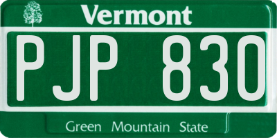 VT license plate PJP830