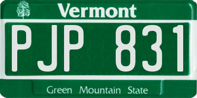 VT license plate PJP831