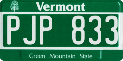 VT license plate PJP833