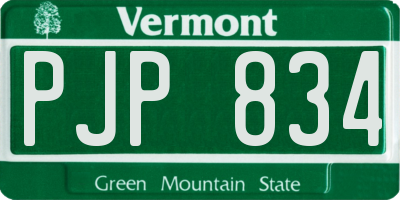 VT license plate PJP834