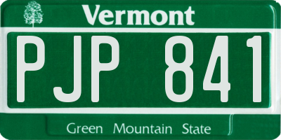 VT license plate PJP841