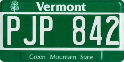 VT license plate PJP842