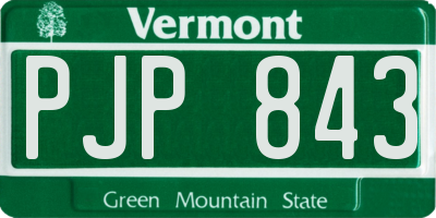 VT license plate PJP843