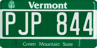 VT license plate PJP844