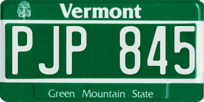 VT license plate PJP845