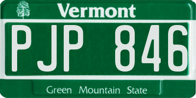 VT license plate PJP846