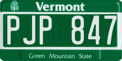 VT license plate PJP847