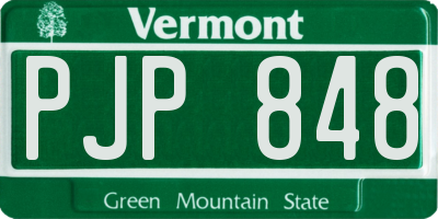 VT license plate PJP848