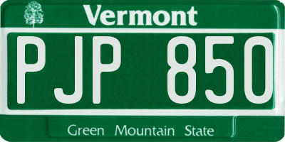 VT license plate PJP850