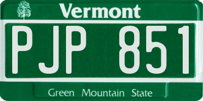 VT license plate PJP851