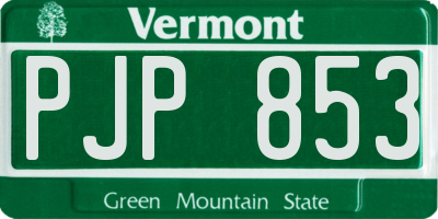 VT license plate PJP853