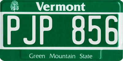 VT license plate PJP856
