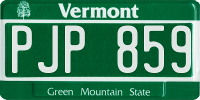 VT license plate PJP859