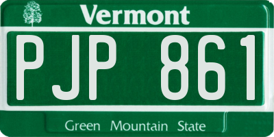 VT license plate PJP861