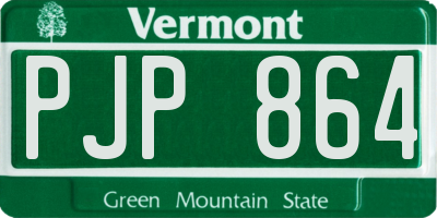 VT license plate PJP864