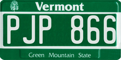 VT license plate PJP866