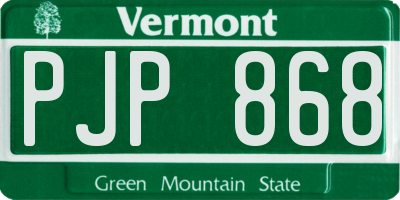 VT license plate PJP868