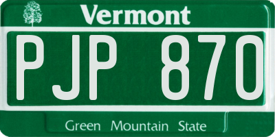 VT license plate PJP870