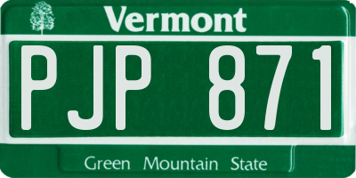 VT license plate PJP871