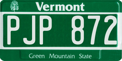 VT license plate PJP872