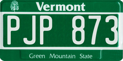 VT license plate PJP873