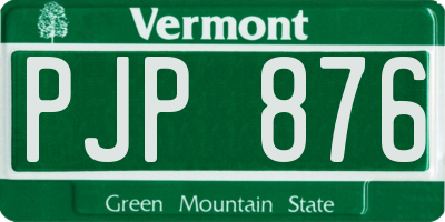 VT license plate PJP876