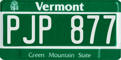 VT license plate PJP877