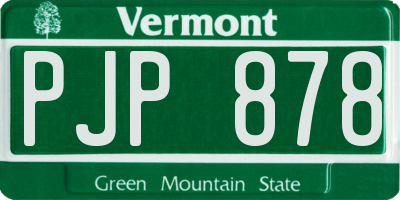 VT license plate PJP878
