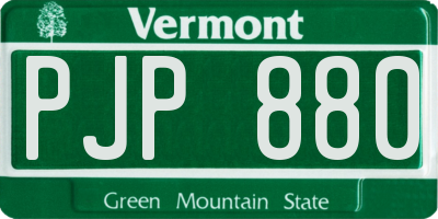 VT license plate PJP880