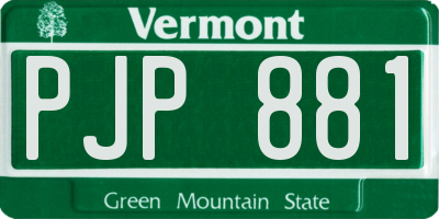 VT license plate PJP881