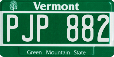 VT license plate PJP882