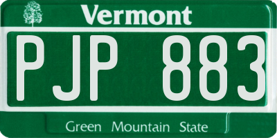 VT license plate PJP883