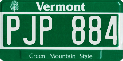 VT license plate PJP884